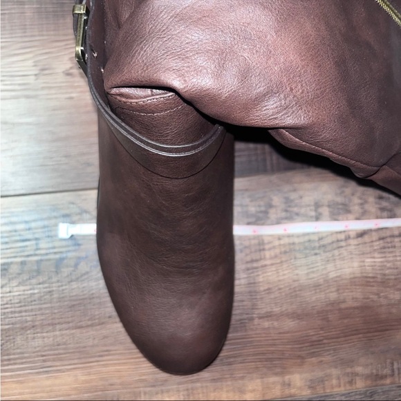 Dream Pairs Wide Calf Knee High Riding Boots | Brown Faux Leather Fall Boots 11 - Picture 4 of 6
